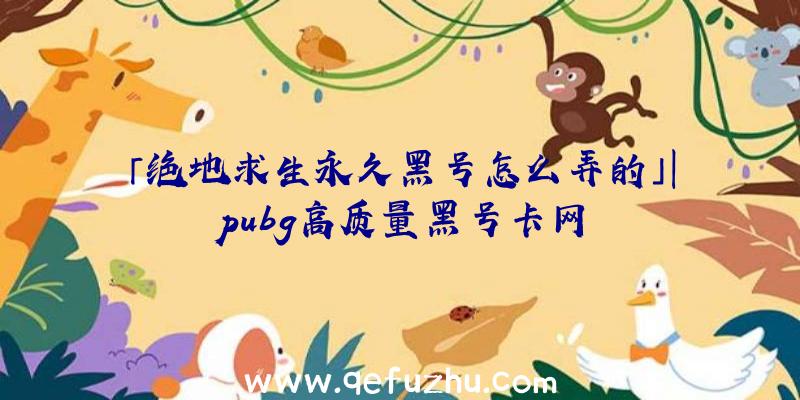 「绝地求生永久黑号怎么弄的」|pubg高质量黑号卡网